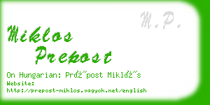 miklos prepost business card